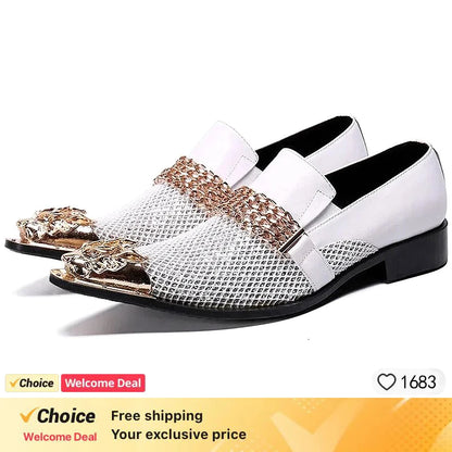 Chaussures de designer pour hommes - Patchwork Crystal Métal!