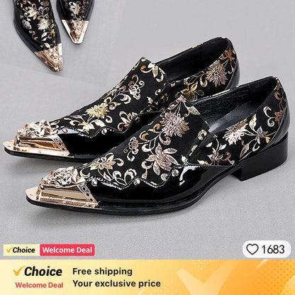 Chaussures de designer pour hommes - Patchwork Crystal Métal!