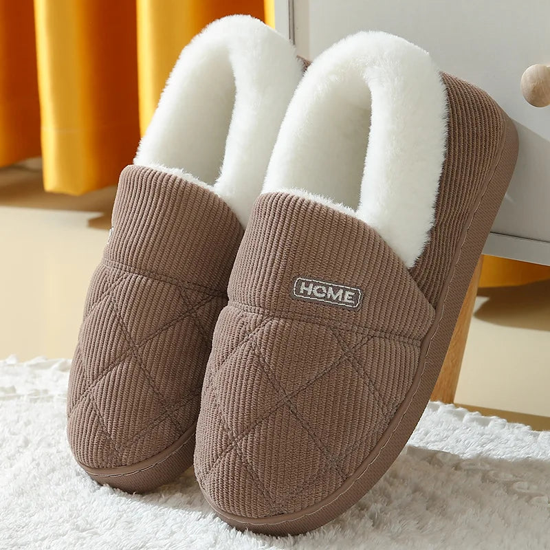 Pantoufles d'Hiver en Fourrure pour Maison, Confortables et Chaudes