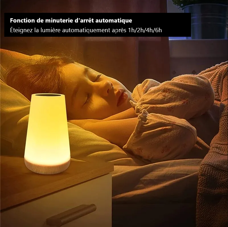 Lampe de Chevet Tactile avec Affichage Coloré à 13 Options