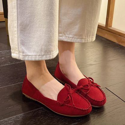Mocassins Cuir Cachemire Femme Décontractés Grandes Tailles