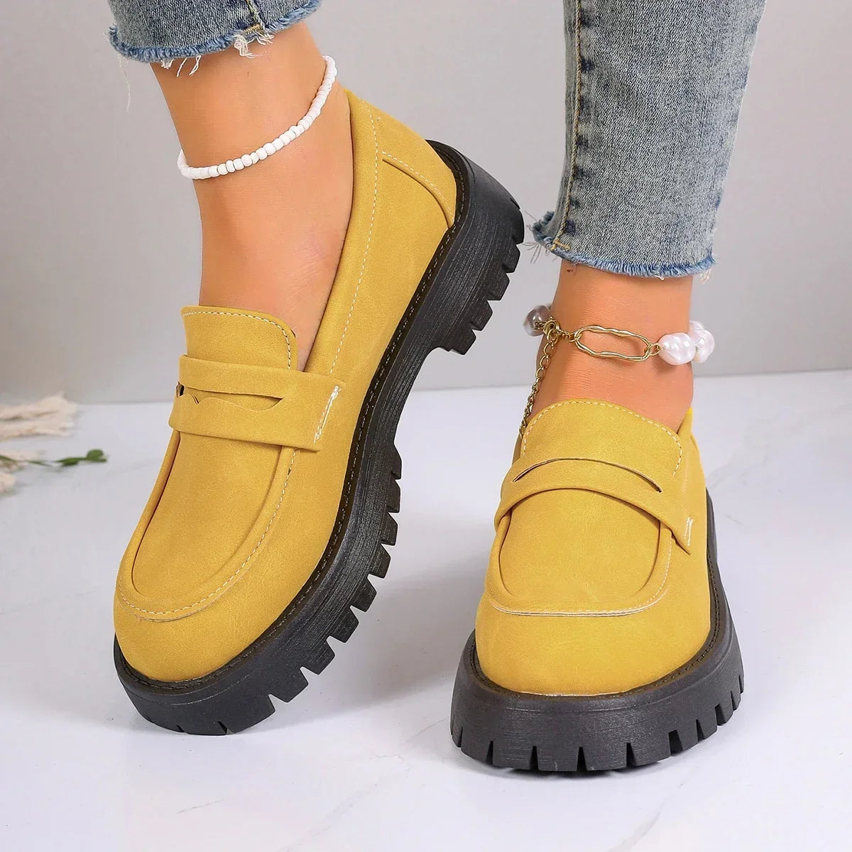 Mocassins à plateforme britannique pour femmes