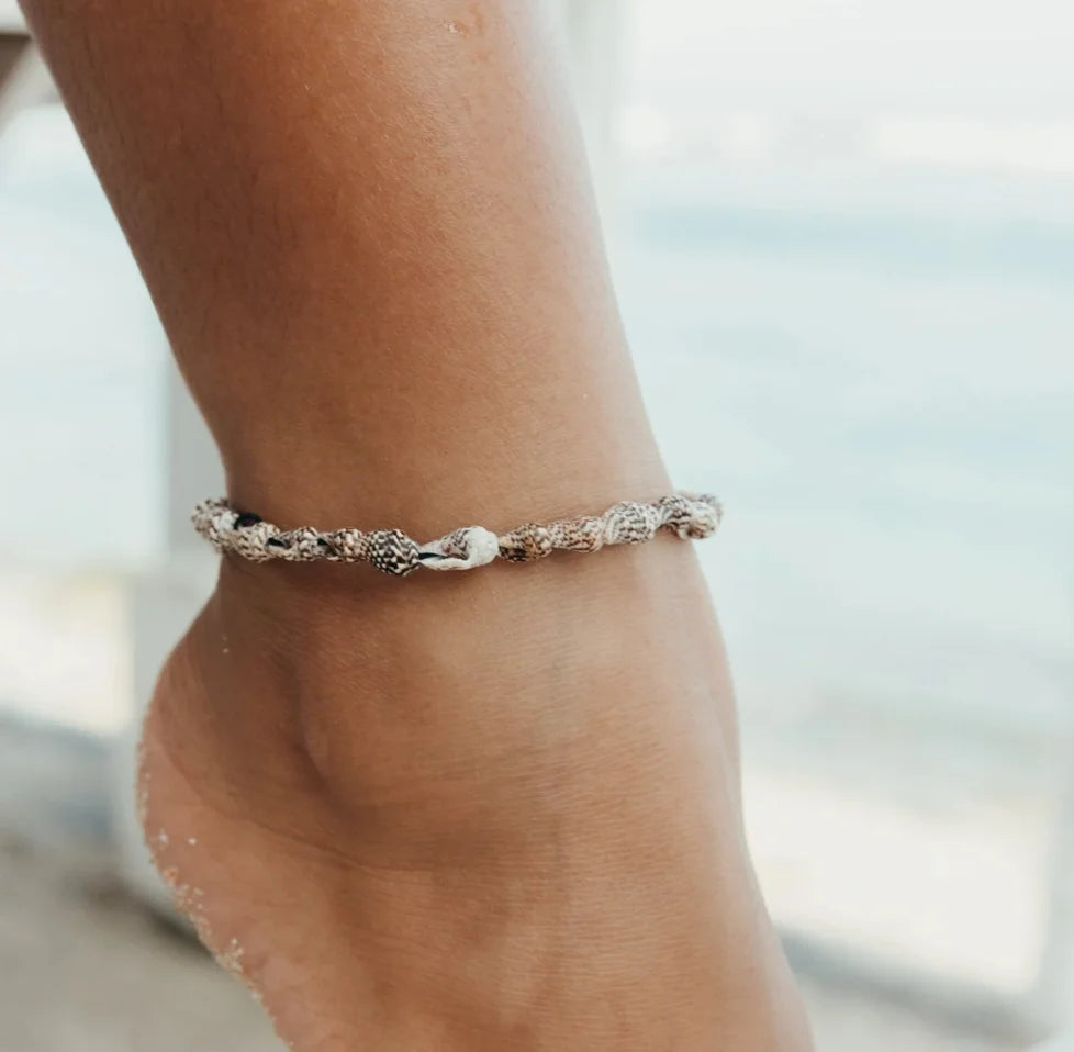 Bracelet de cheville perles bois femme - Design naturel et authentique