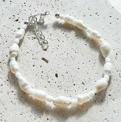 Bracelet de cheville perles bois femme - Design naturel et authentique