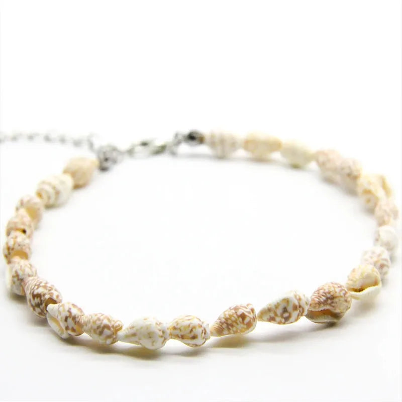 Bracelet de cheville perles bois femme - Design naturel et authentique