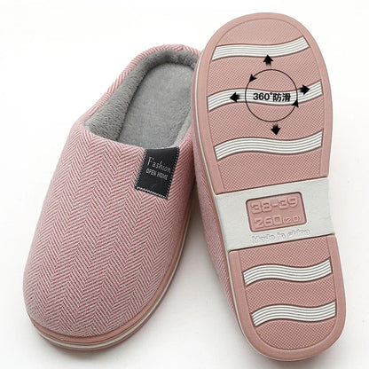 Pantoufles chaudes en peluche pour femme et homme