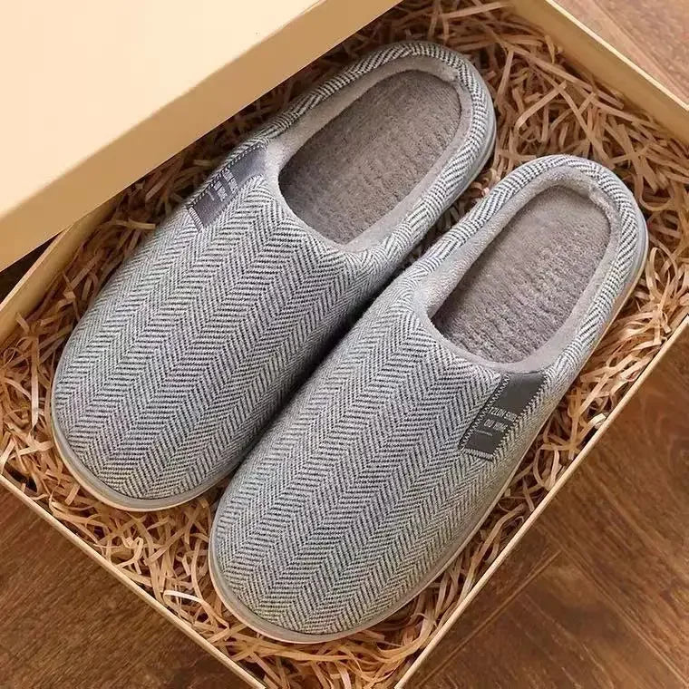 Pantoufles chaudes en peluche pour femme et homme
