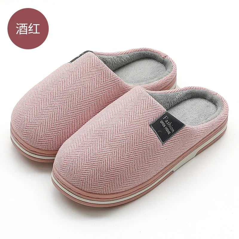 Pantoufles chaudes en peluche pour femme et homme
