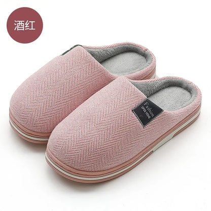 Pantoufles chaudes en peluche pour femme et homme