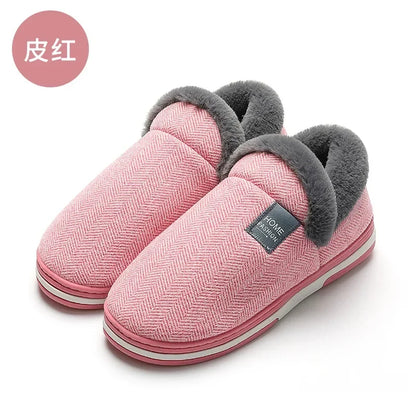 Pantoufles chaudes en peluche pour femme et homme
