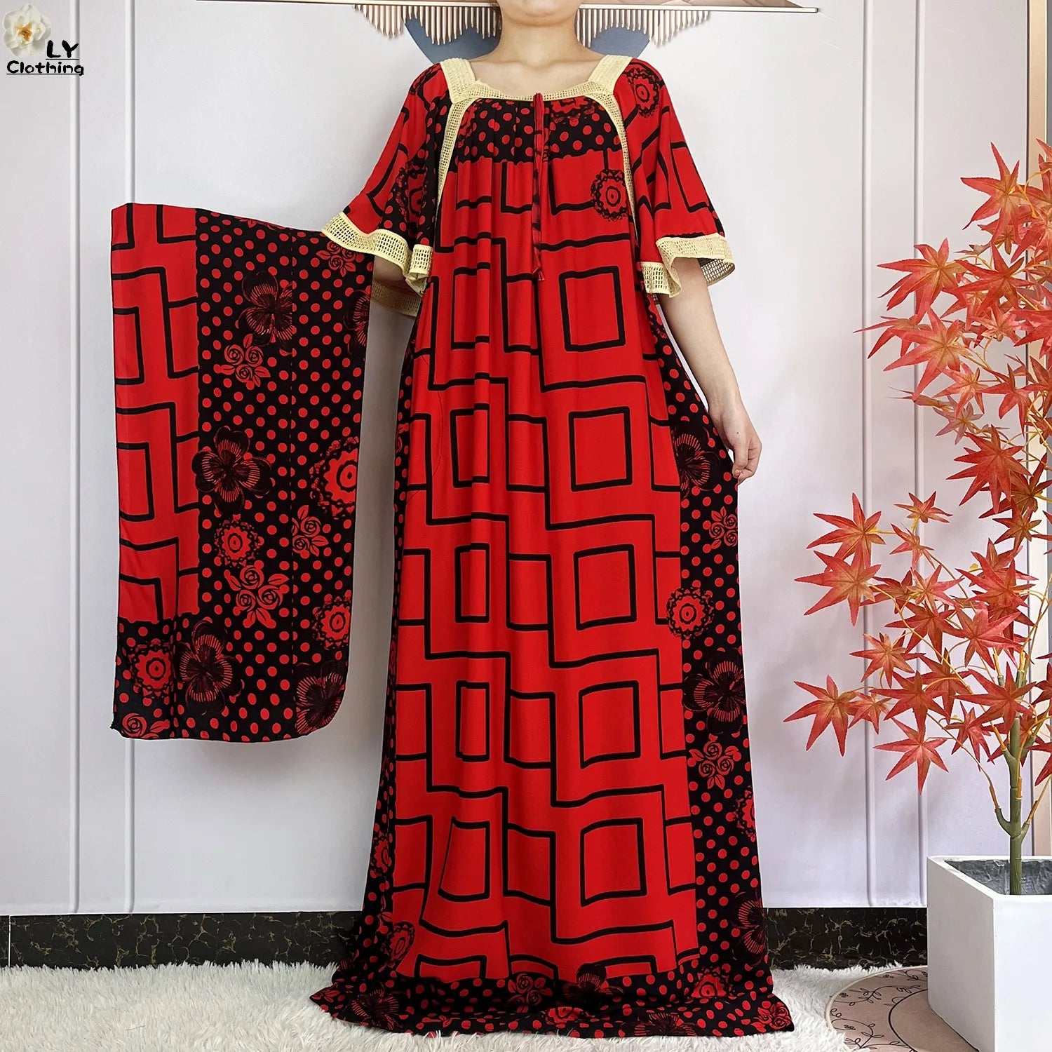 Robe de soirée élégante coton imprimé Abaya africaine Maxi mode été