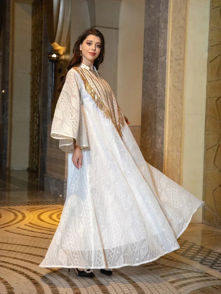 Robe de soirée marocaine pour femmes musulmanes - Abaya en maille