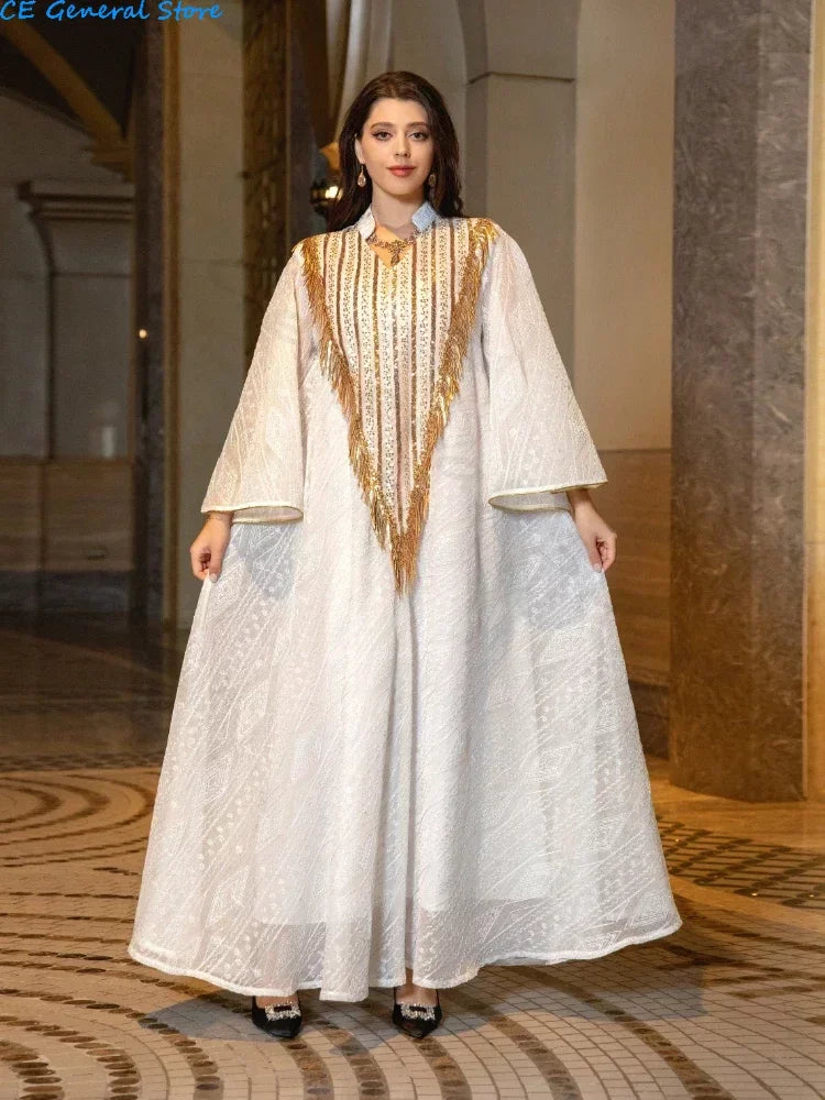 Robe de soirée marocaine pour femmes musulmanes - Abaya en maille