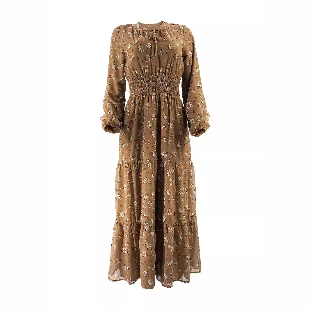 Robe longue arabe imprimé floral, Islam Ramadan Kaftan