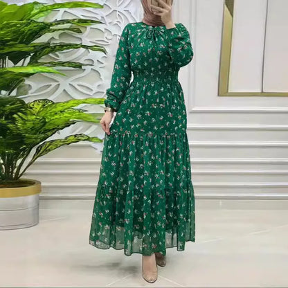 Robe longue arabe imprimé floral, Islam Ramadan Kaftan