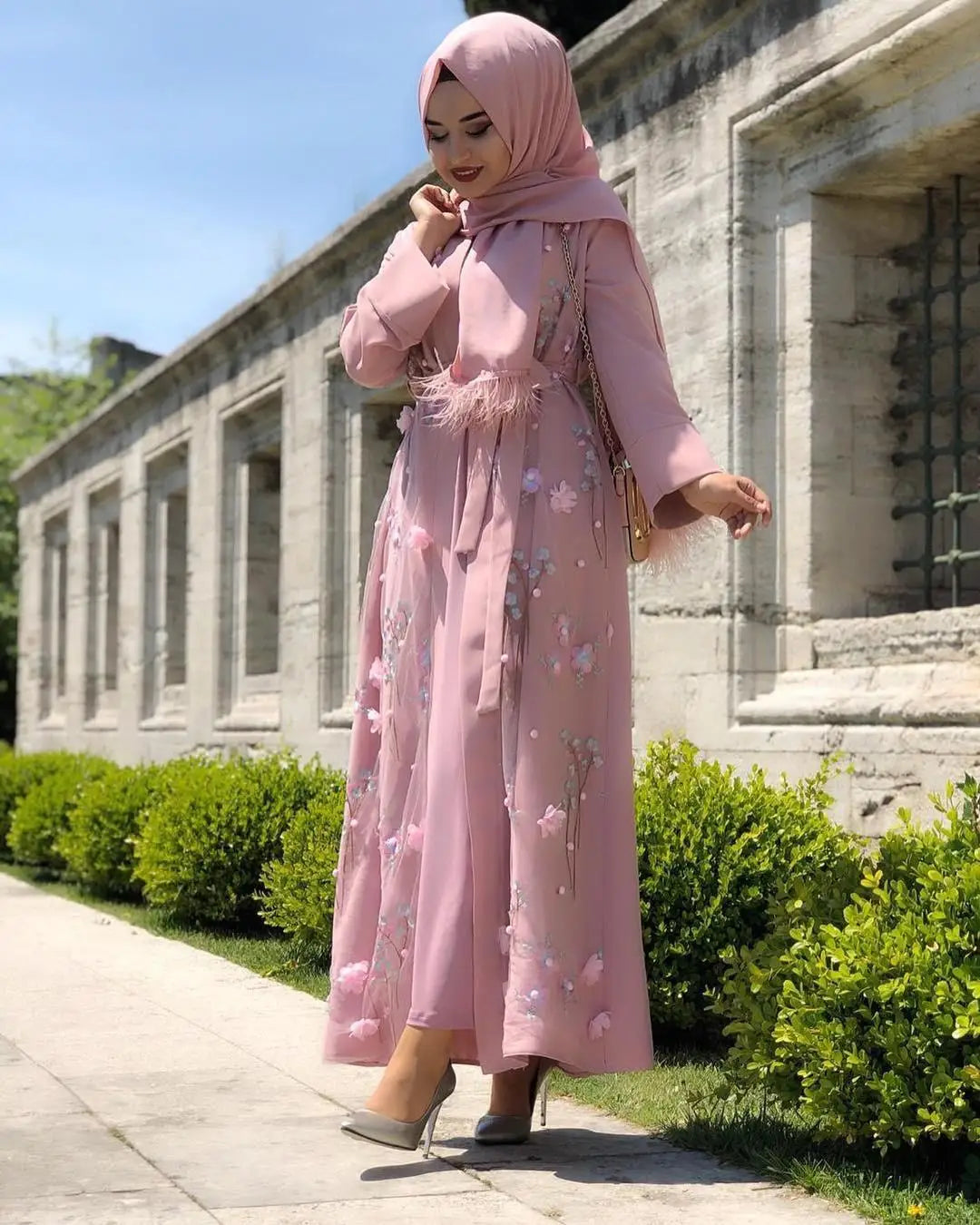 Robe musulmane brodée pour femmes - Style Arabe et Turquie