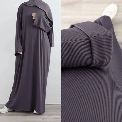 Robe musulmane décontractée avec ceinture pour femme, robe Jalabiyat: confort saoudien, turc, automne, hiver