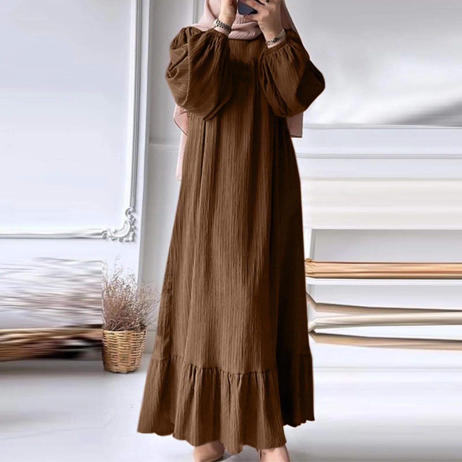 Robe musulmane à manches longues pour femmes - Abaya, Kebaya, Damen - Modeste et élégante