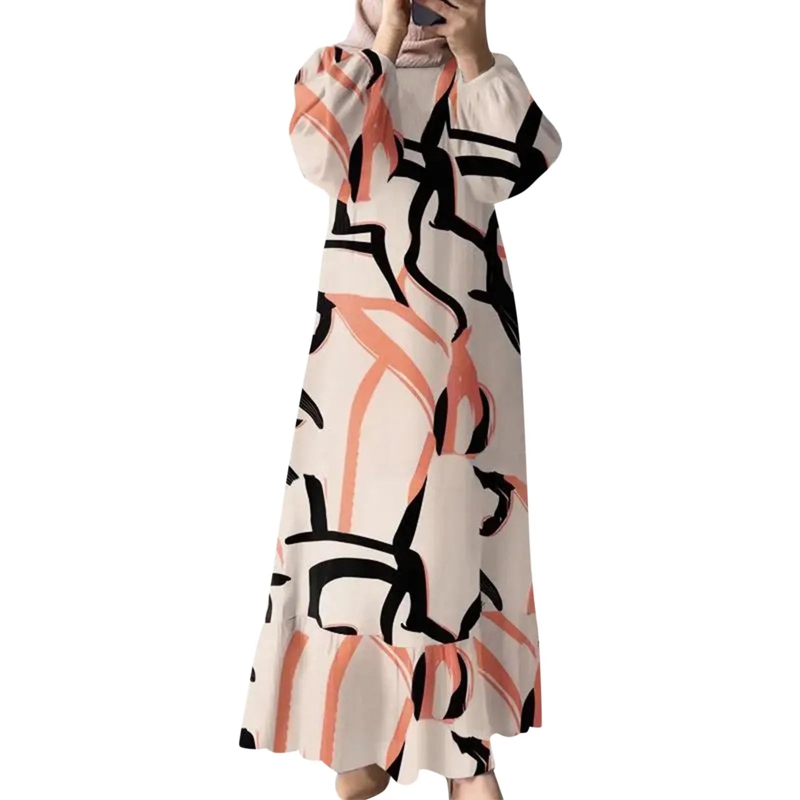 Robe musulmane à manches longues pour femmes - Abaya, Kebaya, Damen - Modeste et élégante