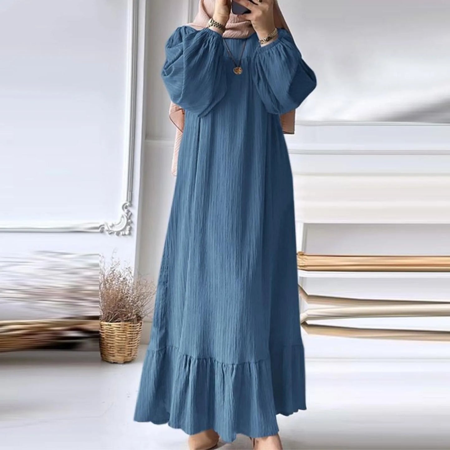 Robe musulmane à manches longues pour femmes - Abaya, Kebaya, Damen - Modeste et élégante