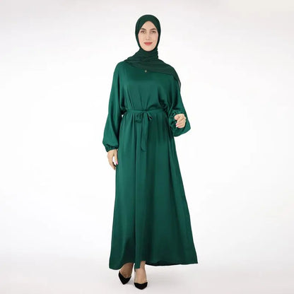 Robe Ceinturée en Satin pour Femmes Modestes – Élégance et Dévotion