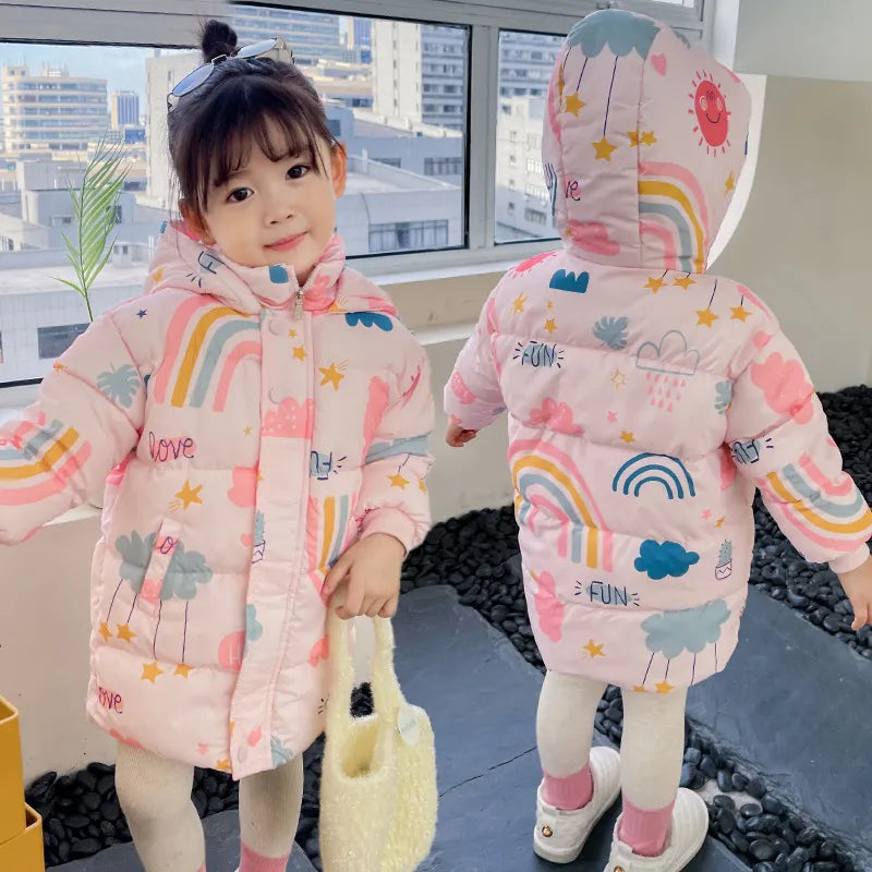 Nouvelle Doudoune Enfants avec Capuche - Manteau d'Hiver pour Filles et Garçons