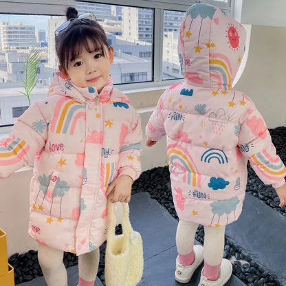 Nouvelle Doudoune Enfants avec Capuche - Manteau d'Hiver pour Filles et Garçons