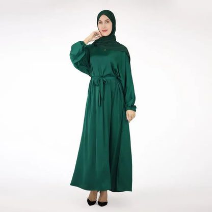 Robe Ceinturée en Satin pour Femmes Modestes – Élégance et Dévotion