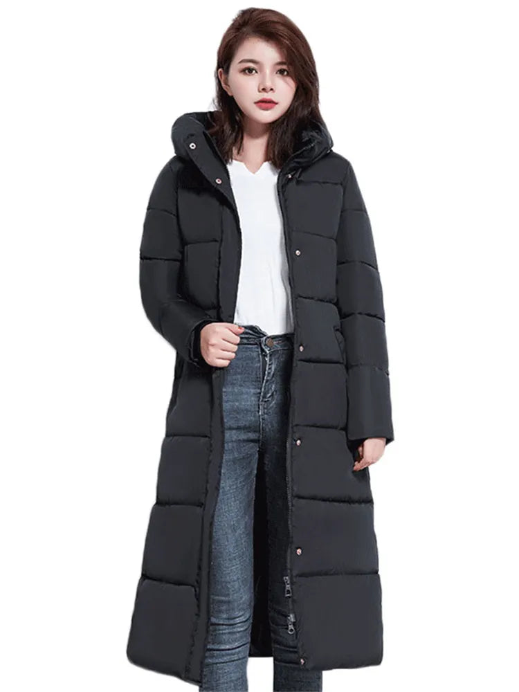 Manteau en Coton pour Femmes - Parka Longue au-Dessus du Genou