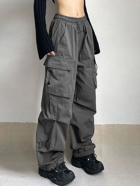 Pantalon Cargo Oversize Femme : Style Streetwear Vintage Y2K, Hip Hop, Jambes larges