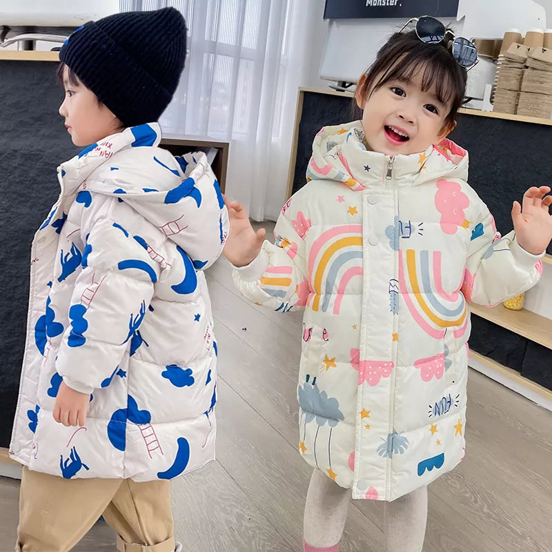 Nouvelle Doudoune Enfants avec Capuche - Manteau d'Hiver pour Filles et Garçons