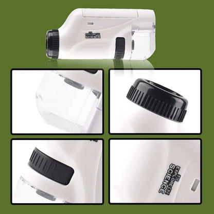 Kit de Microscope Portable LED 60X à 120X - Jouet Éducatif pour Enfants