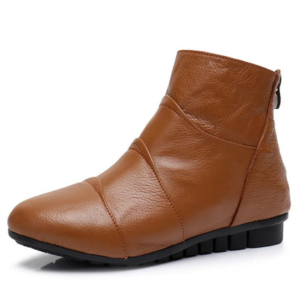 Bottes en cuir véritable à plateforme pour femmes