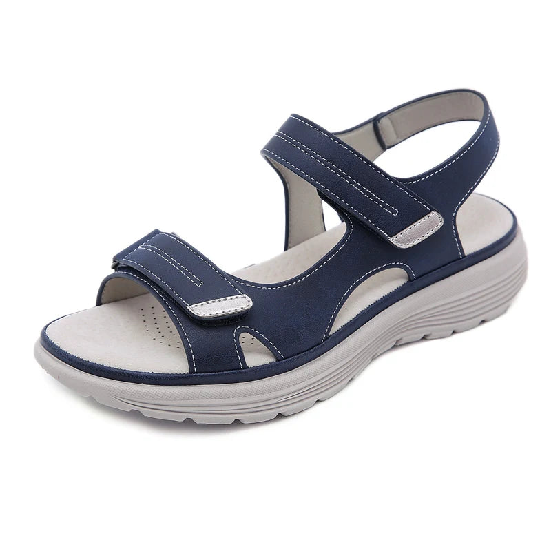 Sandales en cuir PU pour femmes, style plage et confortable