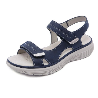 Sandales en cuir PU pour femmes, style plage et confortable