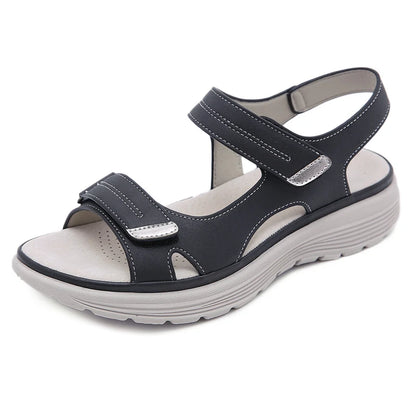 Sandales en cuir PU pour femmes, style plage et confortable