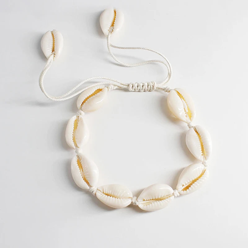 Bracelet de cheville coquillage femme: Bijoux plage vintage